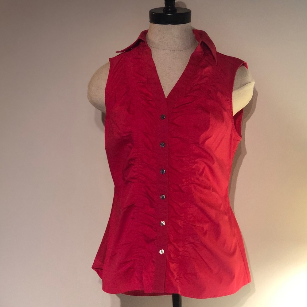 Express- Red button up blouse